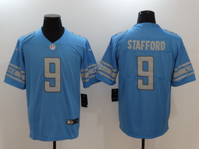 Men's Detroit Lions Matthew Stafford #9 Blue Jersey